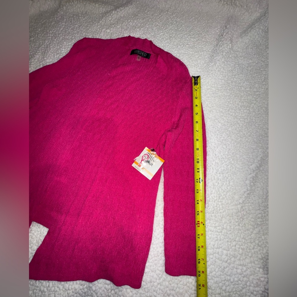 New Kasper Vibrant Pink Knit Cardigan - Picture 6 of 10